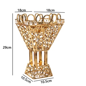 Quemador de incienso chapado en oro de diseño elegante con atractivo soporte Floral increíble quemador de incienso Bakhoor suministros de fragancia para el hogar - Product Image 4