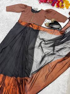 ชุดส่าหรีทองแดงชุดปาร์ตี้สวย - Product Image 2