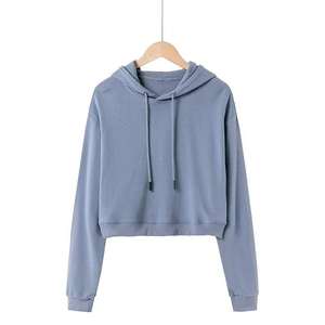 2025 Autumn New Fashion Pullover Sweatshirts Vintage Long Sleeve Sweaters Casual Custom logo Print Cotton Women <b>Crop</b> <b>Top</b> Hoodie - Product Image 2