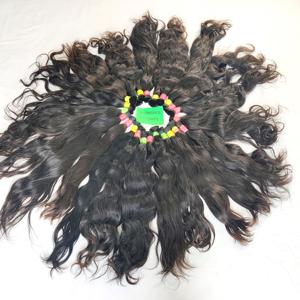 100% naturel pas cher vierge dentelle indienne Extensions de cheveux humains en vrac ondulé noir couleur aucun traitement chimique Style droit - Product Image 3