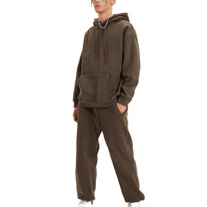 Conjunto Deportivo de Sudadera con Capucha y Pantalones Jogger de Felpa de Algodón de Primera Calidad para Hombre, Ropa Deportiva de Moda Urbana para Invierno, Venta al por Mayor ODM - Product Image 4