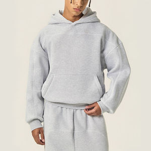 เสื้อฮู้ดดี้พิมพ์ลายผู้ชาย ผ้าคอตตอนหนา 350 GSM ทรงโอเวอร์ไซส์ ทรงปกติ สวมใส่สบาย ใส่ได้ทุกวัน  โลโก้ด้านหน้าแบบกำหนดเอง  ผลิตจากวัสดุที่เป็นมิตรต่อสิ่งแวดล้อม เหมาะสำหรับฤดูใบไม้ร่วง - Product Image 3