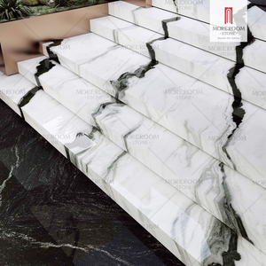 Offre Spéciale Dalles de Porcelaine 1600x3200mm 12mm en Pierre Frittée Effet Marbre Blanc Panda pour Escaliers et Sols de Salle de Bain - Product Image 1