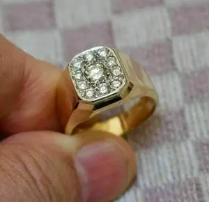 925 <b>Sterling</b> <b>Silver</b> Prong <b>Set</b> Moissanite Women's Engagement <b>Ring</b> with Gold Plating - Product Image 5