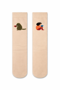 Chaussettes à motif de dessin animé amusant, design original et coloré, mélange de coton, unisexe, chaussettes décontractées, vente en gros, OEM personnalisé - Product Image 3