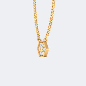 Collier pendentif hexagonal en diamant rond de luxe 0,20 CTW, serti en bélière, diamant de laboratoire certifié IGI, VVS VS, or blanc, or rose, cadeau - Product Image 2