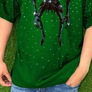 Diseña Tu Propio Logotipo, Camisetas de Hombre con Pedrería, Tejido de Punto, Corte Holgado, Ropa Casual Ecológica, Camisetas con Pedrería - Product Image 4