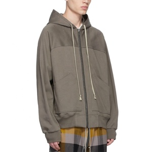 DEC Oem Custom Blank Hoodies Logo Printed <b>Winter</b> Fleece <b>Decorative</b> Seams Sweatshirt Custom Drawstring Zip Up Hoodies - Product Image 2