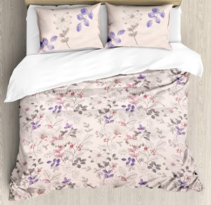 Funda nórdica con estampado de flores para ancianos, edredón con diseño único, 100% algodón orgánico, certificado GOTS, respetuoso con el medio ambiente, alta calidad, OEM - Product Image 1