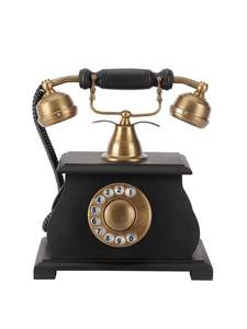 Pièce maîtresse de téléphone antique de collection vintage Fournisseur en gros Pièce décorative en laiton et en bois Construction métallique - Product Image 2