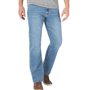 Men's High Athletic Fit Straight Flexible <b>Stretch</b> <b>Denim</b> Casual Streetwear ODM Various Washes-Light Dark Colored Embroidered - Product Image 4