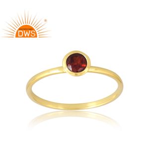 แหวนพลอยโกเมนธรรมชาติชุบทอง18K 925เงินสเตอร์ลิงสำหรับผู้ผลิตเครื่องประดับแบบละเอียด - Product Image 1