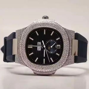 Édition limitée de qualité supérieure VVS Moissanite diamant mouvement automatique montre Hip Hop Style Antique boîtier en acier inoxydable - Product Image 1