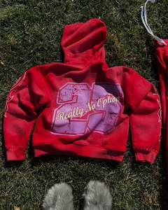 Ensemble de survêtement lavé personnalisé Ensemble de survêtement à capuche avec fermeture éclair Ensemble pantalon de survêtement et sweat à capuche évasés avec lavage à l'acide personnalisé - Product Image 2