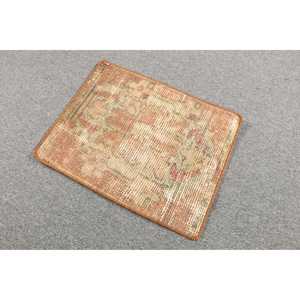 1.2x1.5 ft Rug, Turkish Vintage Small Rug, <b>Brown</b> <b>Wool</b> Rug - Product Image 2