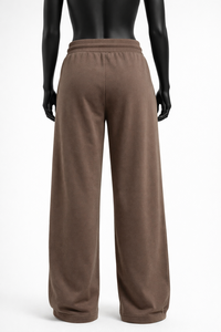 Pantalones de chándal anchos de cintura alta para mujer con cordón, de forro polar, estilo jogger, corte relajado, ropa de descanso, venta al por mayor OEM - Product Image 2