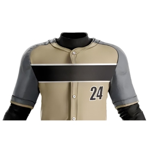 Maillot de baseball pour homme adulte en polyester 100% imprimé par sublimation personnalisé, respirant, séchage rapide, col en V, tissu 300g, OEM - Product Image 3