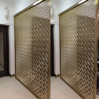 Paravent de luxe autoportant moderne en acier inoxydable avec design à panneaux, décoration intérieure personnalisée, fabricant en gros Inde