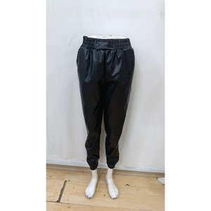 Pantalones de cuero Kadin Yuksek Bel Lastikli onu Dugmeli, 38519 - Negro - Product Image 5