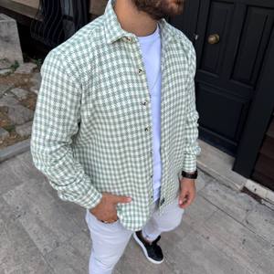 Chemise-veste à carreaux pour homme, manches longues, boutonnée, avec poches, légère, pour un usage quotidien décontracté - Product Image 4