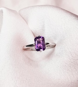 Handmade 925 Starling Silver <b>Ring</b> with <b>Indian</b> Natural Amethyst Stone Fine Jewelry for Weddings and Engagements Wholesale Lot - Product Image 1