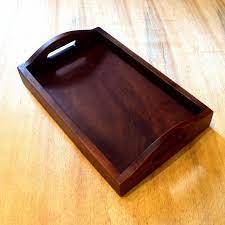 Royal Quality การเสิร์ฟผลไม้ไม้และการตกแต่งถาดไม้ตกแต่งบ้านบนโต๊ะอาหารสี่ล้อออกแบบถาดสังกะสี - Product Image 6