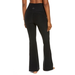 Yoga Darkest Night Flare Leggings High Waist Breathable Spandex/Nylon <b>Tights</b> Custom Logo Solid <b>Pattern</b> Active Usage 3XL Medium - Product Image 2