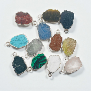 Natural Unakite Gemstone Pendant Sterling Silver Electroplated Rough Stone for Necklace Jewelry Making Fashion Pendants <b>Charms</b> - Product Image 5