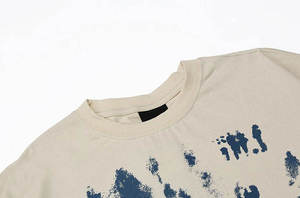 เสื้อยืดสีขาวแบบยูนิเซ็กซ์ คุณภาพสูง ทรงบ็อกซี่ โอเวอร์ไซส์ ผ้าฝ้ายเปล่า ผู้ผลิตเสื้อยืดคอเต่าแบบครอปสำหรับผู้ชาย - Product Image 5