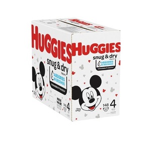 ผ้าอ้อมเด็กฮักกี้ส์ สแน็คแอนด์ดราย ไซส์ 4 (22-37 ปอนด์) จำนวน 148 ชิ้น - Product Image 1