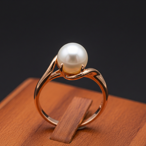 Bague tendance personnalisée de haute qualité en argent 925 avec perle d'eau douce et cristal plaqué or rose Dernière conception pour les fêtes de mariage - Product Image 6