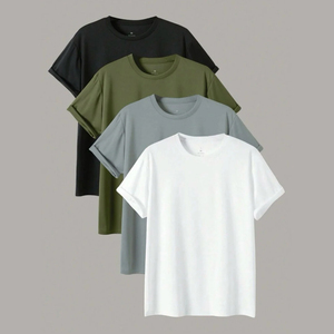 T-shirts vierges grande taille personnalisés en coton extensible 260g, impression DTG, style vintage, fabricant OEM ODM, export en gros - Product Image 1