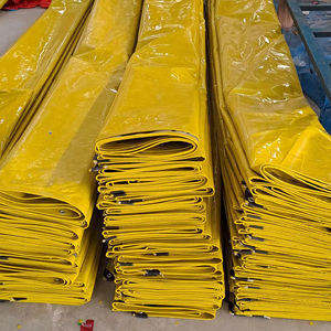 Tissu argenté jaune de bâche de PE super solide stabilisé aux UV avec type de tissu de style uni imperméable à l'eau - Product Image 1