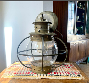 Copper and <b>Glass</b> <b>Globe</b> Nautical Lamp Handmade Stand High Quality Lamp - Product Image 1