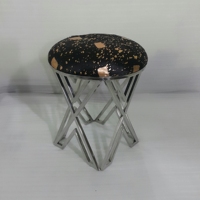 Repose-pieds en métal de style croisé, cadre en acier inoxydable, design moderne, durable pour salon, appartement, atelier, maison, entrepôt