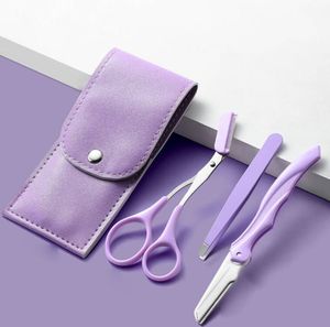 Vente chaude en acier inoxydable cils sourcil pince à épiler pointe pointue inclinée dans la pochette de rangement de voyage pince à épiler à sourcils - Product Image 5