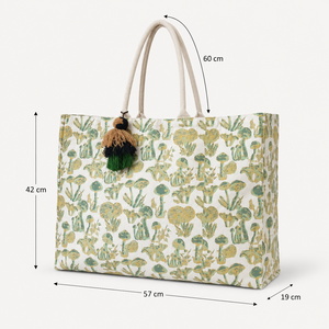 12oz Natural <b>Canvas</b> Large Womens Beach Tote Bag 57x42x19cm Gold Mushroom Print Custom Logo OEM ODM Wholesale Fashion Shopper Bag - Product Image 5