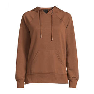 Sudadera con capucha personalizada para mujer 100% algodón polar transpirable Sudadera con capucha para mujer con logotipo frontal para invierno - Product Image 4