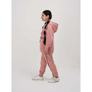Conjunto Deportivo de Invierno para Niñas, de Alta Calidad, con Capucha, Forro Polar, Lavado Ácido, Transpirable, Resistente al Viento, Ropa Urbana, Logotipo Personalizado, OEM - Product Image 3