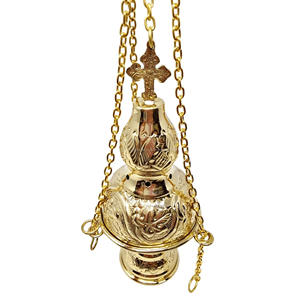 Christian Church Encensoir Thurible en laiton bicolore 4 chaînes 12 cloches - Product Image 1
