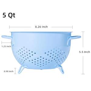 Private Labelling Heavy Duty Iron <b>Colander</b> With Fine Mesh Ideal For Straining <b>Small</b> Grains And Preventing Food From Falling - Product Image 6