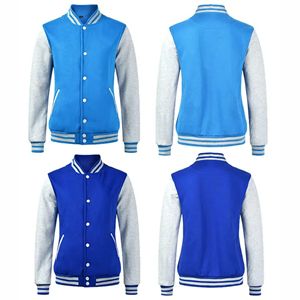 Chaqueta universitaria de manga larga transpirable OEM de invierno de alta calidad personalizada de talla grande con botones y letras de moda al por mayor - Product Image 6
