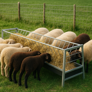 מתקן האכלה לכבשים מפלדה מגולוונת עמידה |   ציוד לבעלי חיים ידידותי לסביבה במצב חדש עם אחריות ל-6 חודשים לעזים - Product Image 3