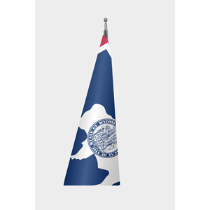 Drapeau d'intérieur personnalisé du Wyoming 3x5 pieds imprimé numériquement sur nylon avec mât en aluminium et logo personnalisé - Product Image 3