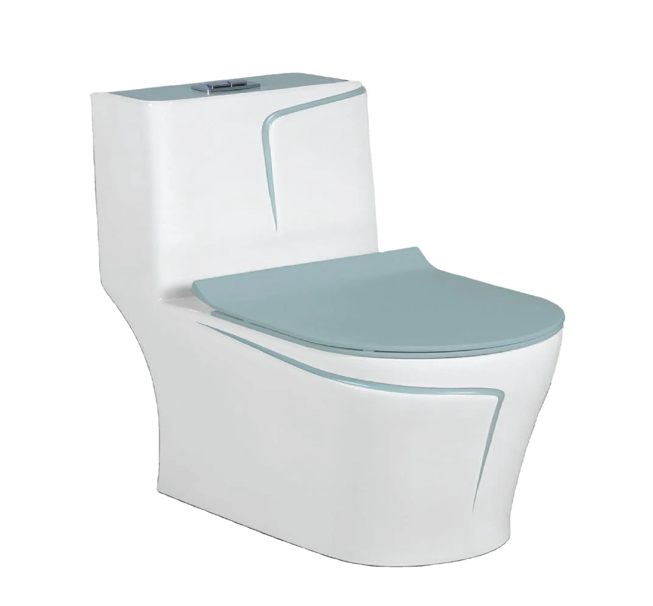 Modern luxury colour trap/p trap indoor bathroom porcelain commode wc sanitary ware one piece ceramic toilet bowl with gold line