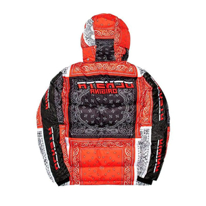 Venta al por mayor de fábrica, chaquetas acolchadas para hombre, chaqueta estampada por sublimación, chaqueta acolchada cálida a prueba de viento de poliéster teñido liso para hombre - Product Image 6