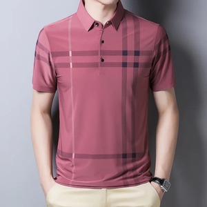 Camisas a Rayas para Hombre, Manga Corta, 100% Algodón, Secado Rápido, Transpirables, Ropa de Calle de Verano, Tops Casuales de Moda - Product Image 1