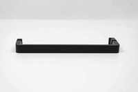 Poignée de porte de douche en acier inoxydable 304 noir mat, barre carrée simple face pour porte de salle de bain sans cadre