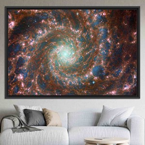 Impresión en Lienzo Phantom Galaxy: Vista de James Webb, Arte Impreso en Vidrio Templado, Lienzo con Marco Negro - Product Image 1