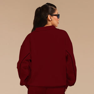 Veste zippée athleisure pour femme, design tendance, sur mesure, moderne, pour le yoga, l'échauffement, l'entraînement, fabricant direct - Product Image 3